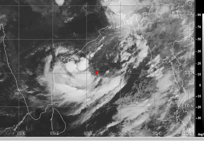 बंगाल की खाड़ी में बना निम्न दबाव क्षेत्र, फोटो: CIMSS