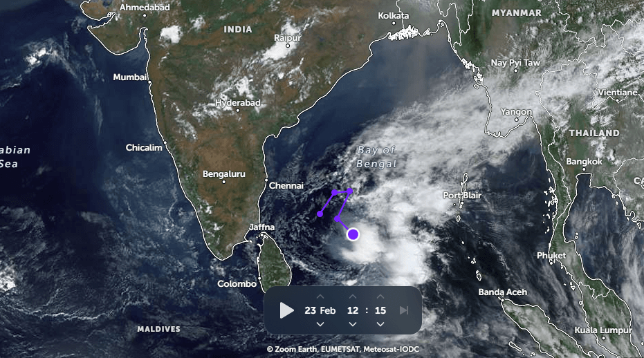 बंगाल की खाड़ी में बना निम्न दबाव हुआ कमजोर, सैटेलाइट इमेज