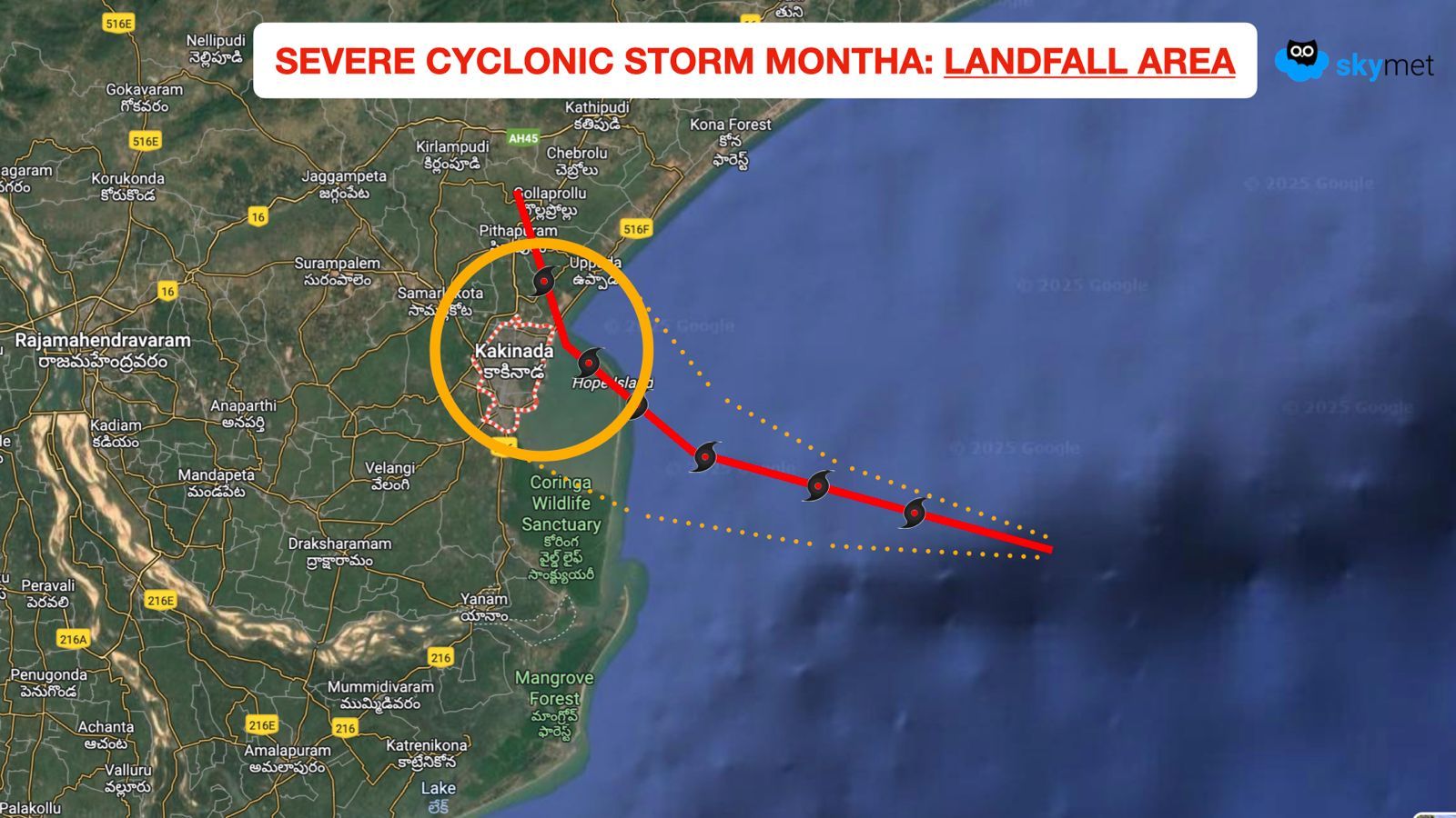 Cyclonic Storm Montha track