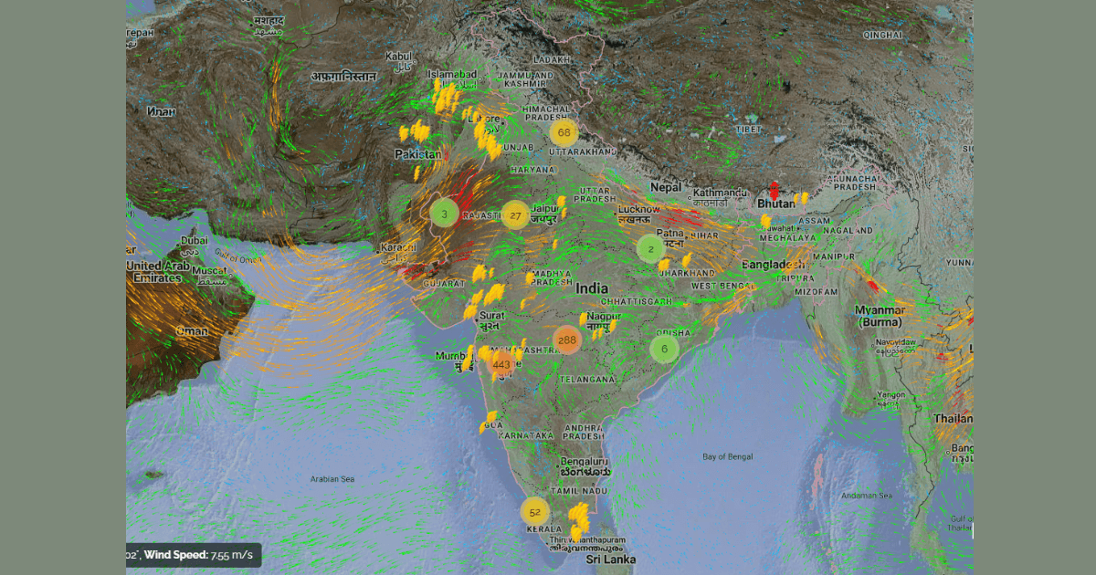 पूरे देश में प्री-मानसून आँधी-बारिश, फोटो: Skymet Live Page